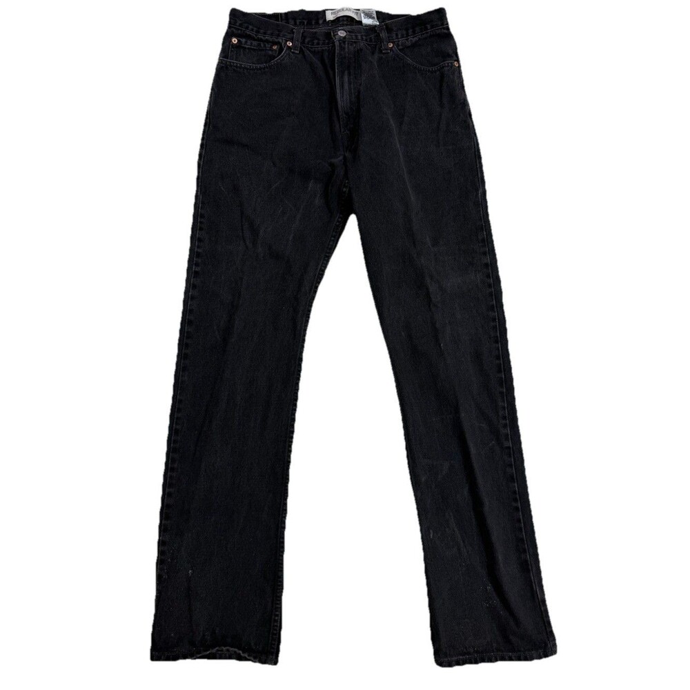 Vintage Levis 505 Jeans Mens 36x36 Black Denim Faded Regular Fit‎ Straight Leg